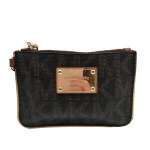 Michael Kors Brown Leather Jet Set Wristlet